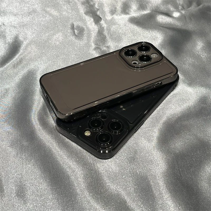 高级感透黑iPhone15苹果14promax手机壳13全包12pro防摔11ins小众