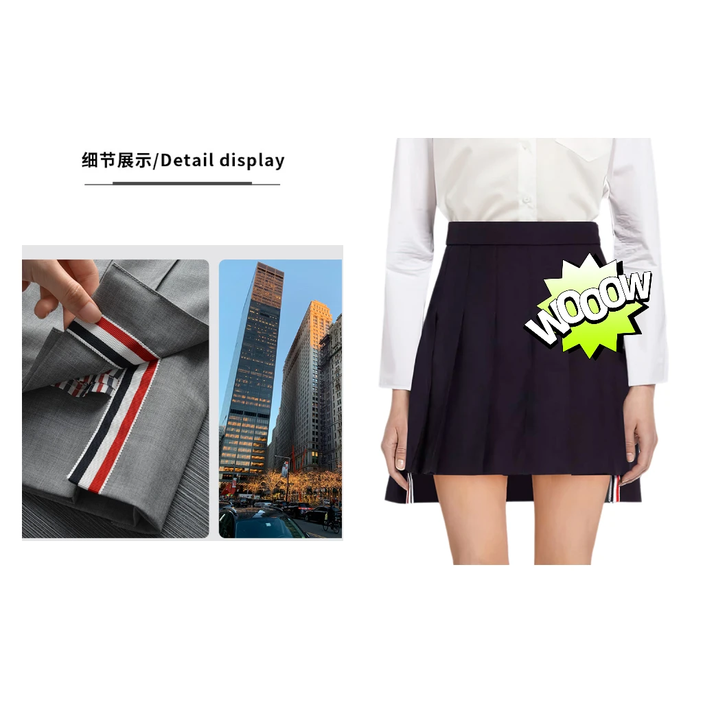 甜心教主纯羊毛女款四条经典款显瘦百褶裙百搭学院校园风A1169
