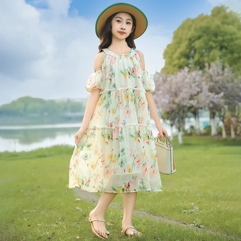 女童连衣裙夏装2025新款洋气裙子女大童吊带裙中大童夏季公主裙