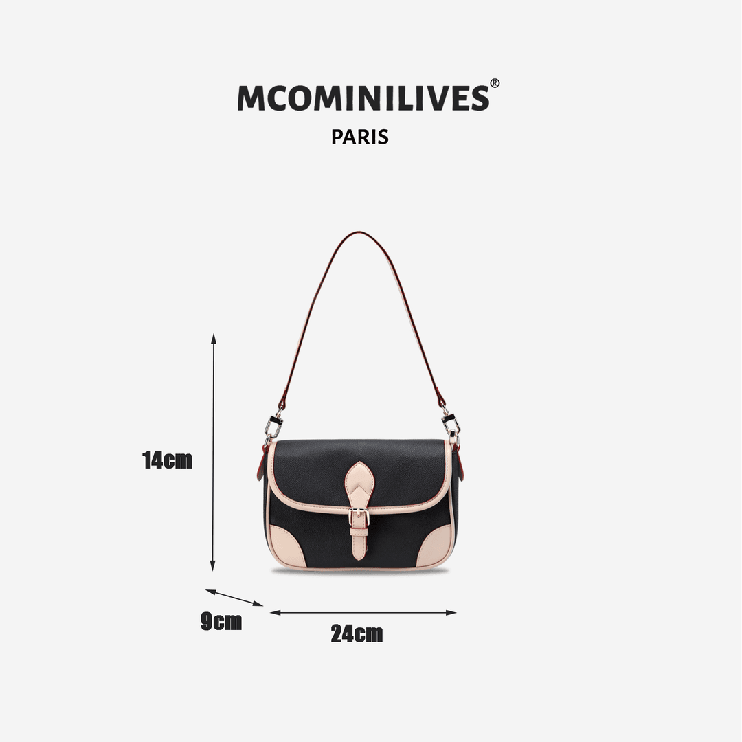 COCO SALOME-②【完美拼色】24新款真皮配超纤撞色单肩腋下包011