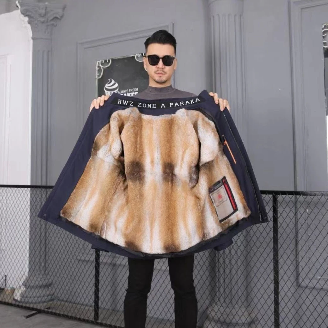 男士重工印花派克服带帽款可拆卸男装保暖加厚