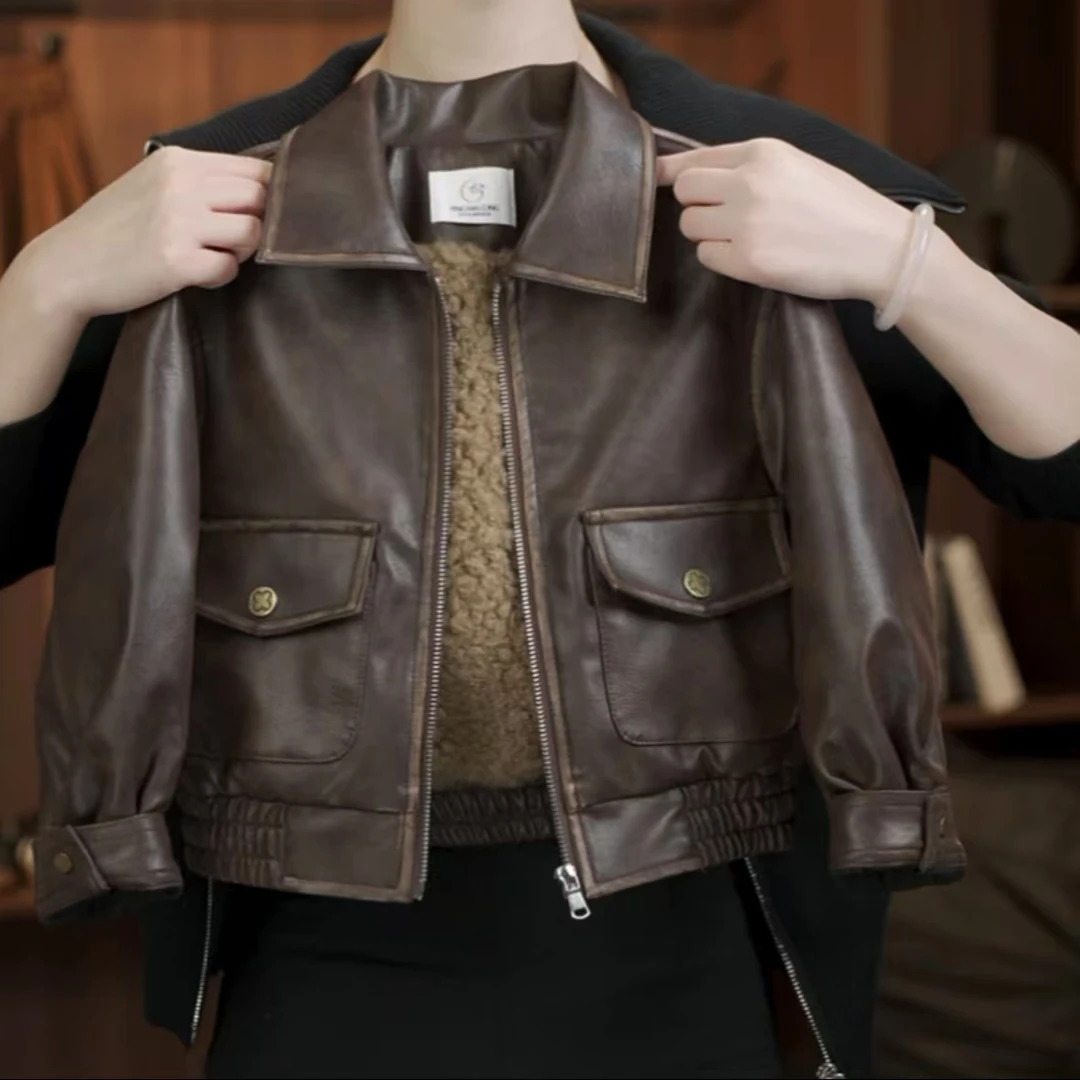 儿童皮衣洋气皮夹克2024春秋男童女童美拉德皮机车服外出童装外套