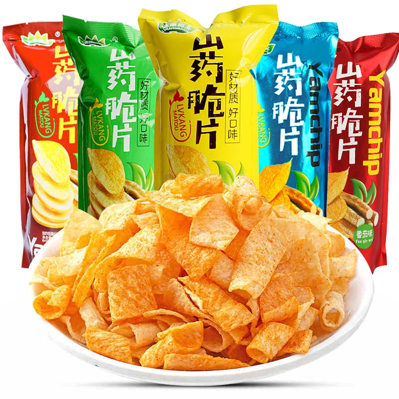 绿康码头山药薄片33g*10袋薯片山药脆片膨化食品办公休闲零食小吃