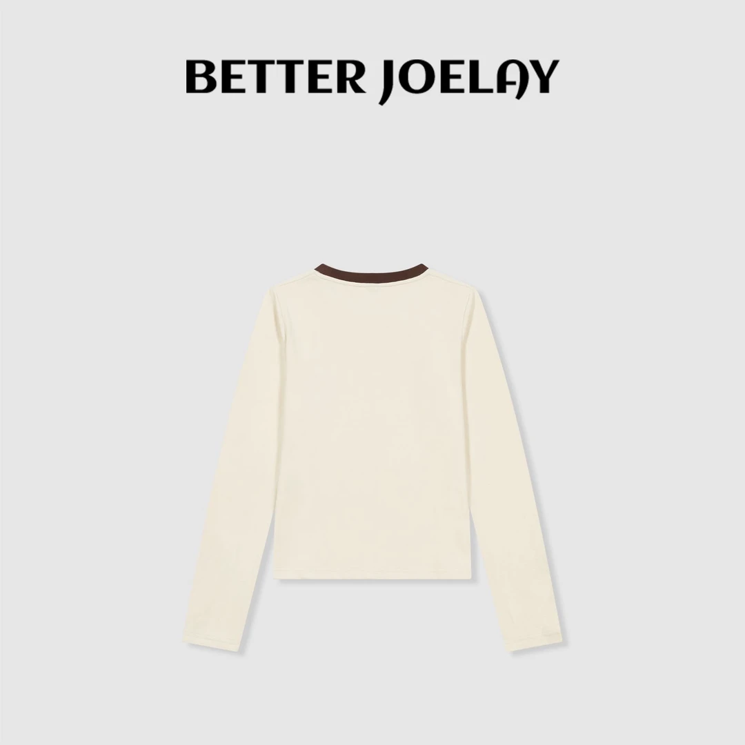 BETTER JOELAY-【爱在加州】时尚百搭潮流简约T恤宽松长袖KH1233