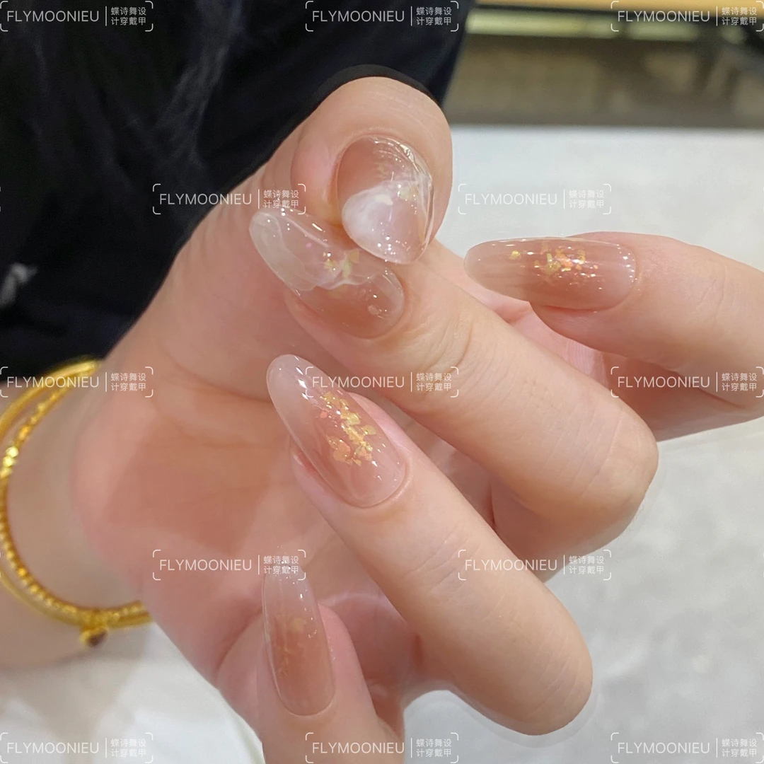 秋枫幻彩   蝶诗舞 纯手工定制美甲贴片 纯欲低调定制穿戴甲10片