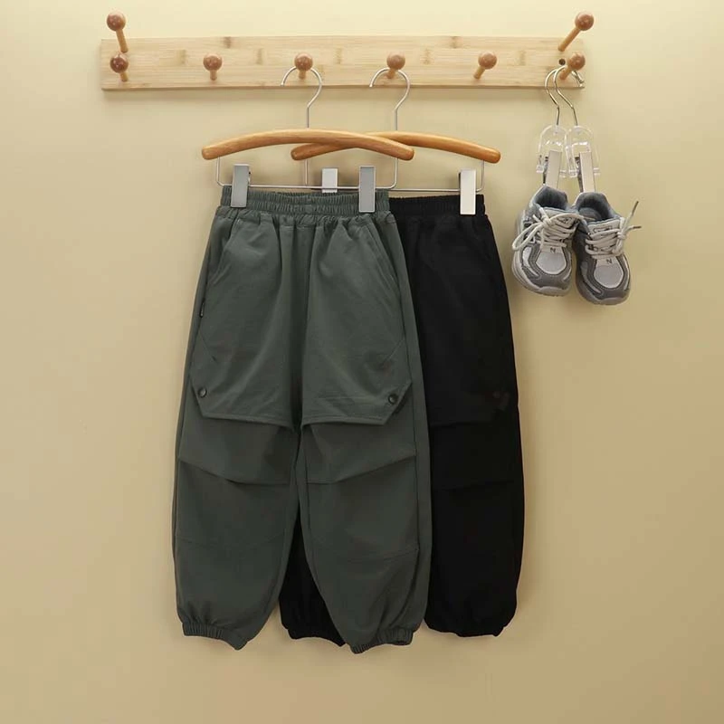 男童裤子夏季薄款宽松防蚊裤中童长裤男孩冰丝休闲裤春秋弹运动裤