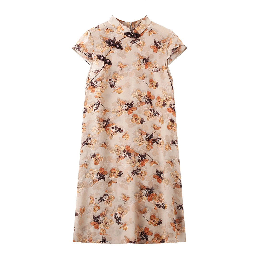 新款桑蚕丝连衣裙  LCY-9916