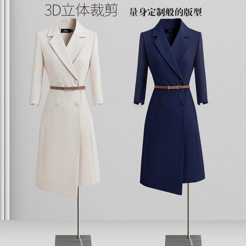 黑色西装连衣裙春夏女士高级气质时尚修身职场通勤休闲上班西装裙