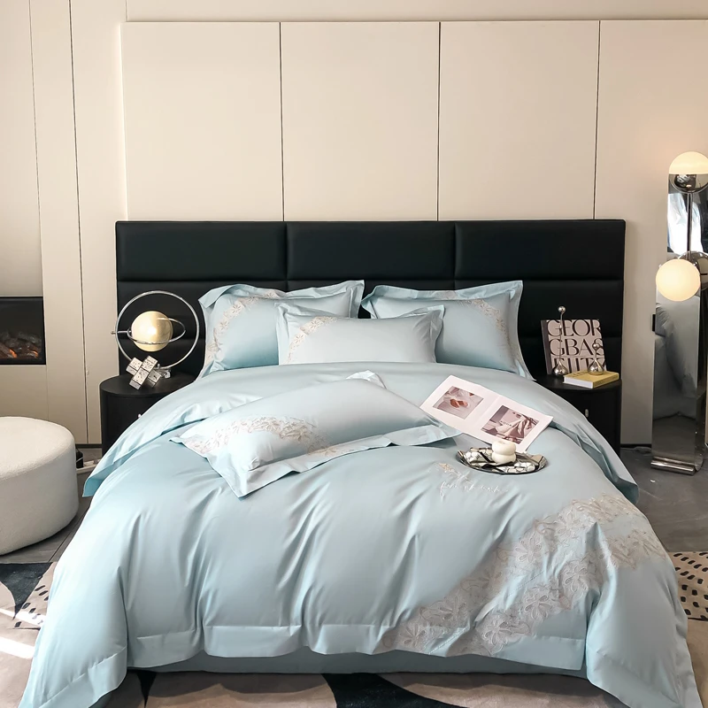 眠梦-全棉高档丝滑轻奢纯棉刺绣四件套四季亲肤被套床单床上用品