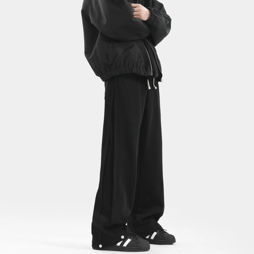 百搭休闲裤男秋季新款潮牌宽松直筒运动长裤美式重磅卫裤潮流春秋