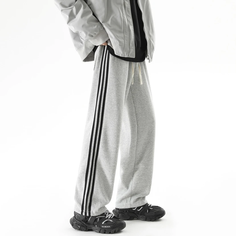 运动直筒裤男秋季2024年新款卫裤重磅340克宽松休闲长裤百搭高街