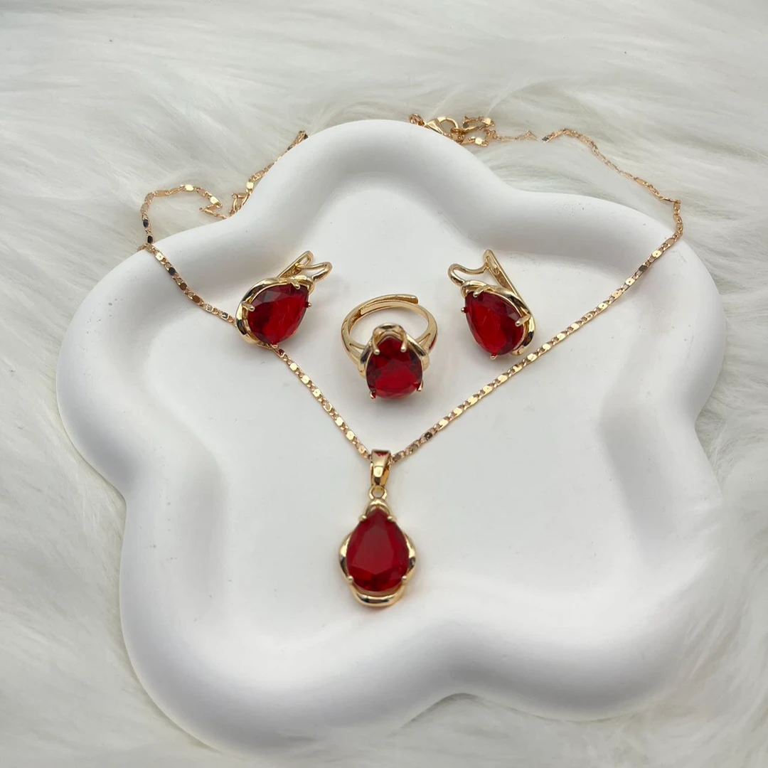 合金无非金属耳饰 休闲风三件套34