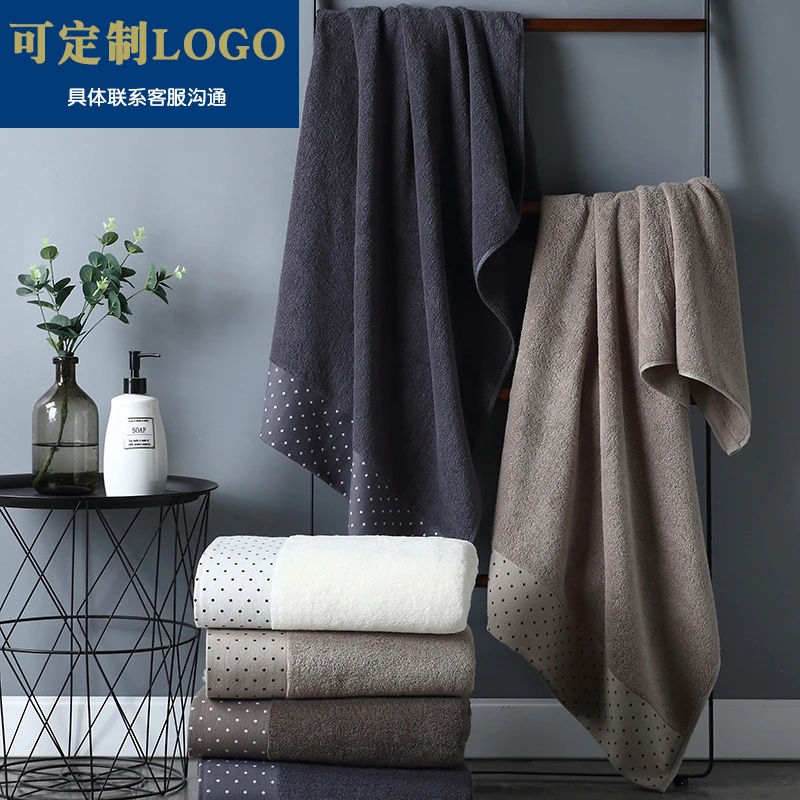 70＊140纯棉浴巾圆点款加厚柔软吸水不掉毛不掉色