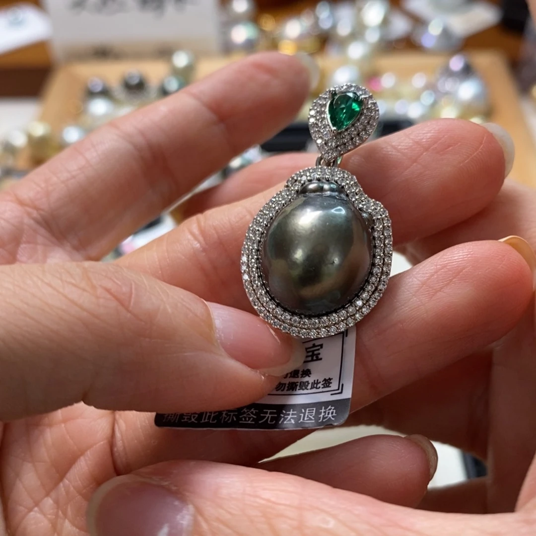 海水珍珠颈饰银S925镶嵌