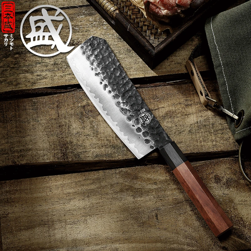 三本盛日本锻打不锈钢砍骨刀家用厨房斩骨刀日式剁骨刀具斩骨刀具