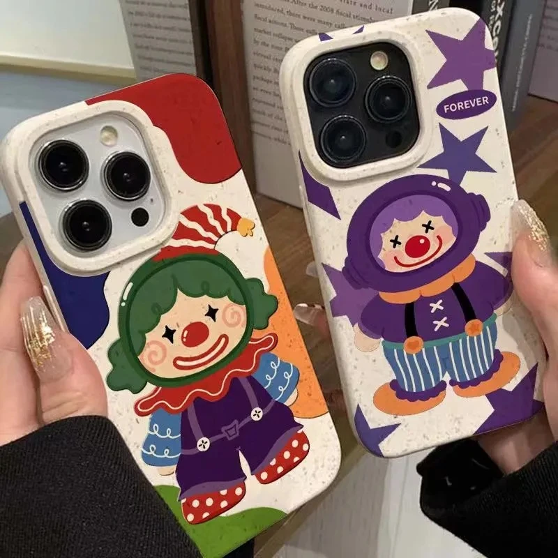 小丑iPhone15手机壳苹果14/13/12/11pro小麦防摔xsmax/8/7/xs软壳
