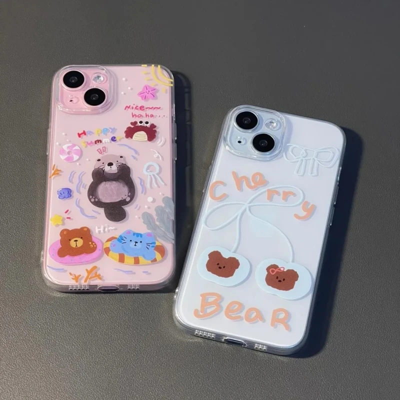 超萌可爱水濑小熊iPhone15Promax/14防摔13/12卡通xr苹果11手机壳