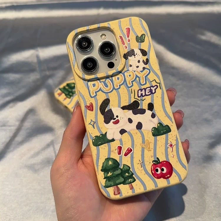 可爱斑点狗适用ipoh14promax手机壳苹果13小红书12新款11小红书女