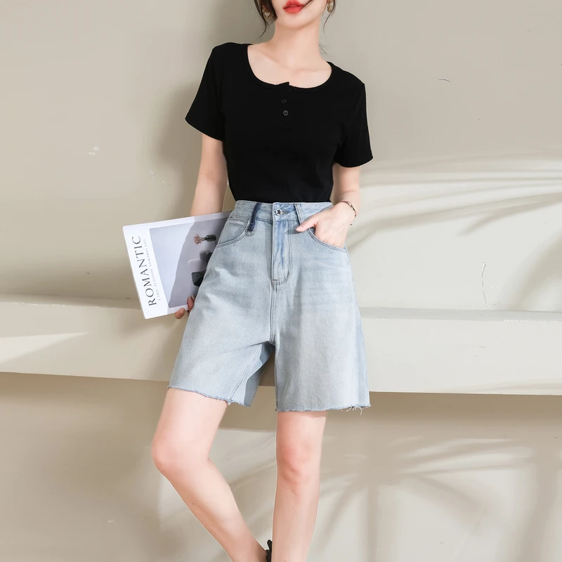 编号【187】苏醒的乐园时尚牛仔短裤SXDK24019