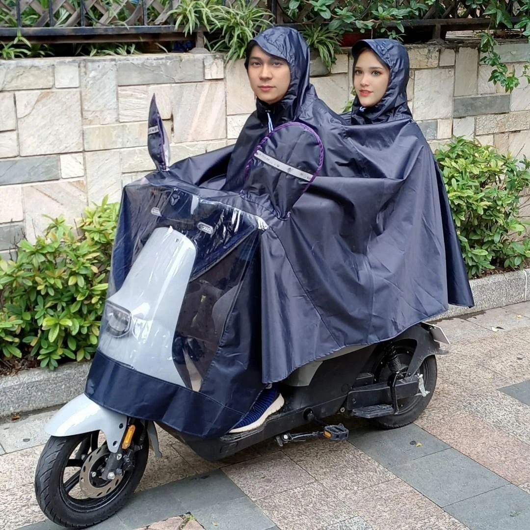 雨天乐雨衣优质牛津布电动车摩托车雨披双人加厚加大厚雨披防雨