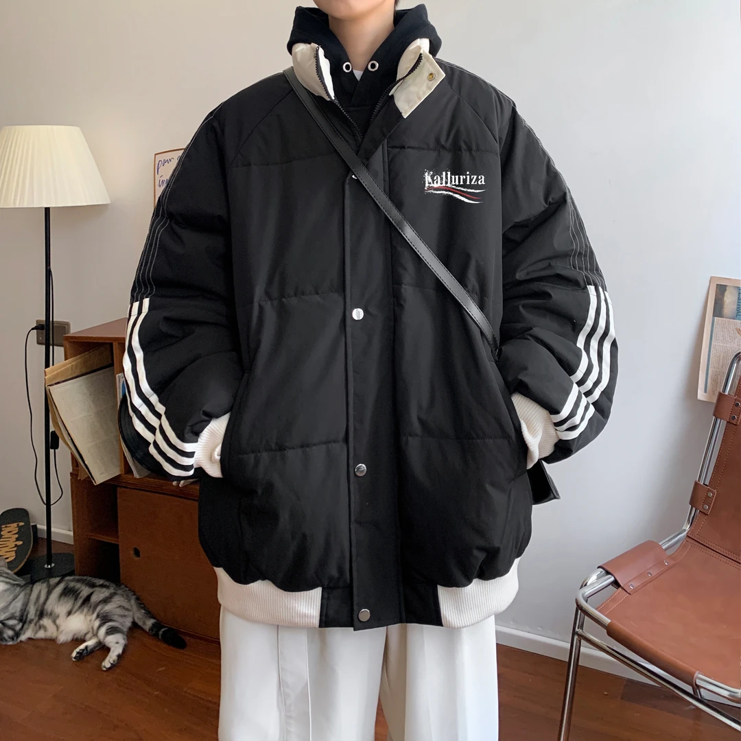 NINEDAO/玖岛冬季潮牌美式棉衣男青年面包服加厚防寒保暖棉袄外套