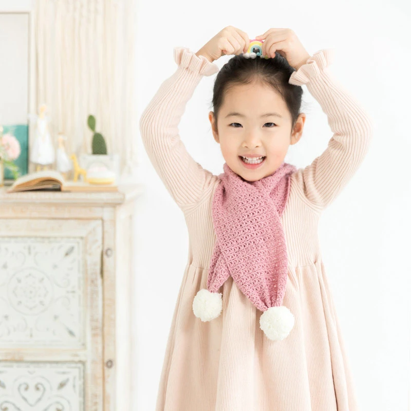 苏苏姐家兔耳朵围巾手工diy编织儿童毛线团材料包尛