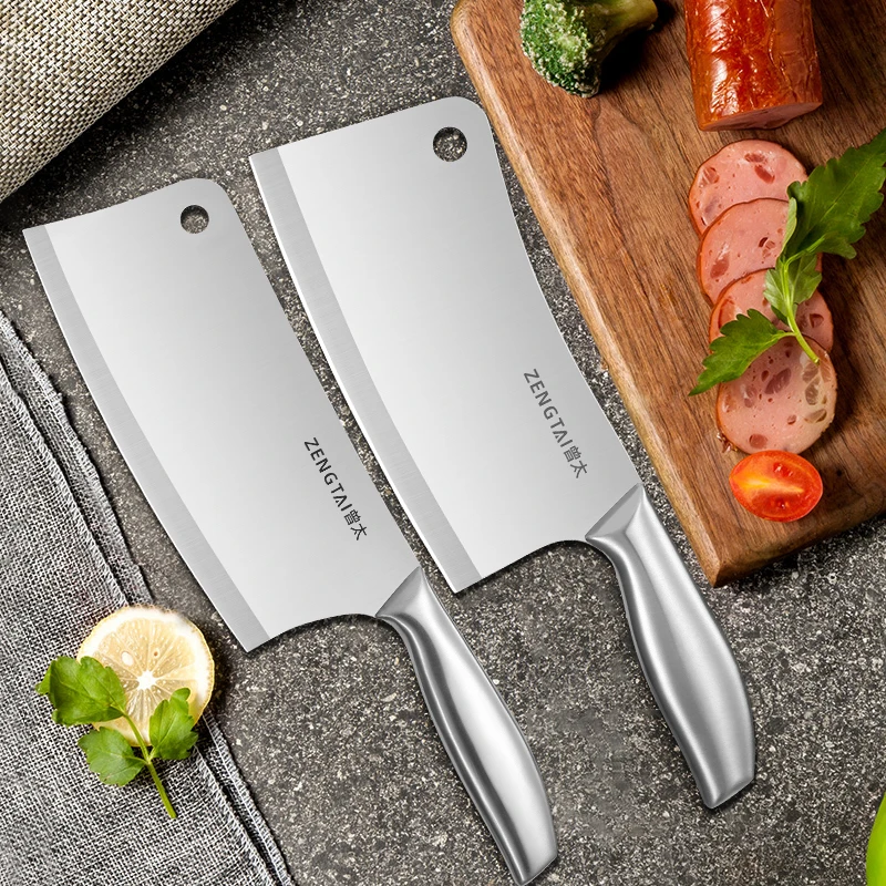 曾太菜刀家用女士菜刀砍骨剁骨刀两用全钢厨房用不锈钢刀具切片刀