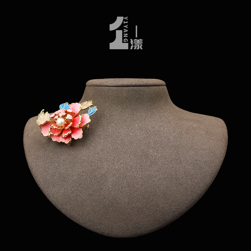 一漾 铜合金玻璃胸针 百搭 复古 国风 纯手工