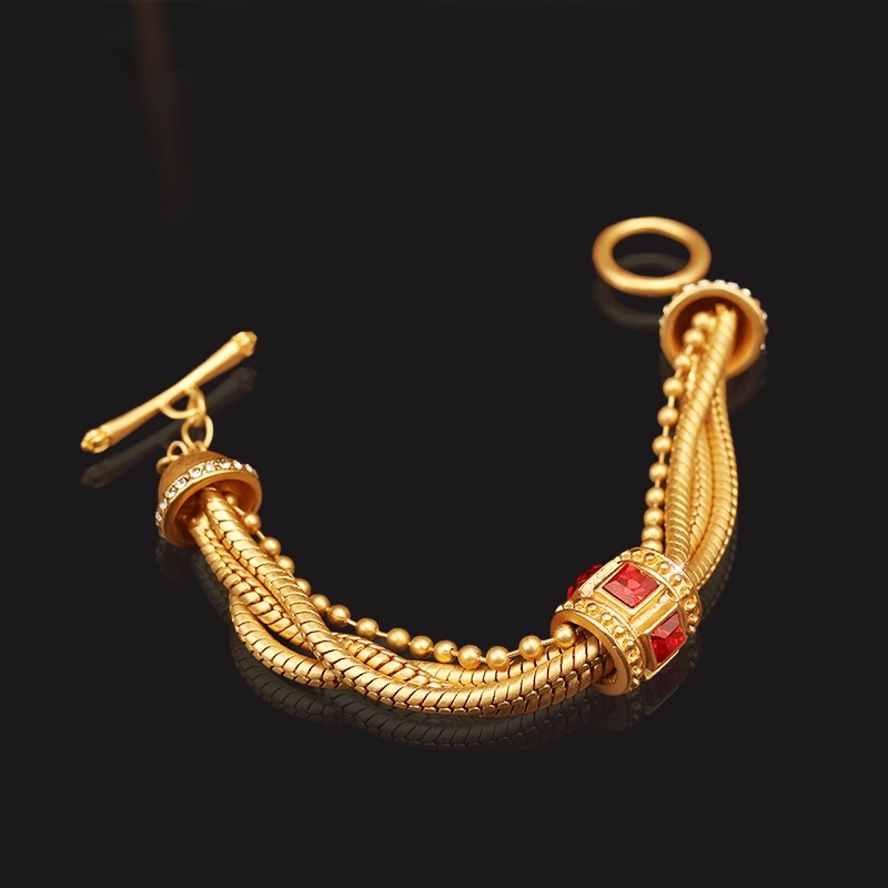 一漾 铜合金合成锆石手链 设计师款黄色手链