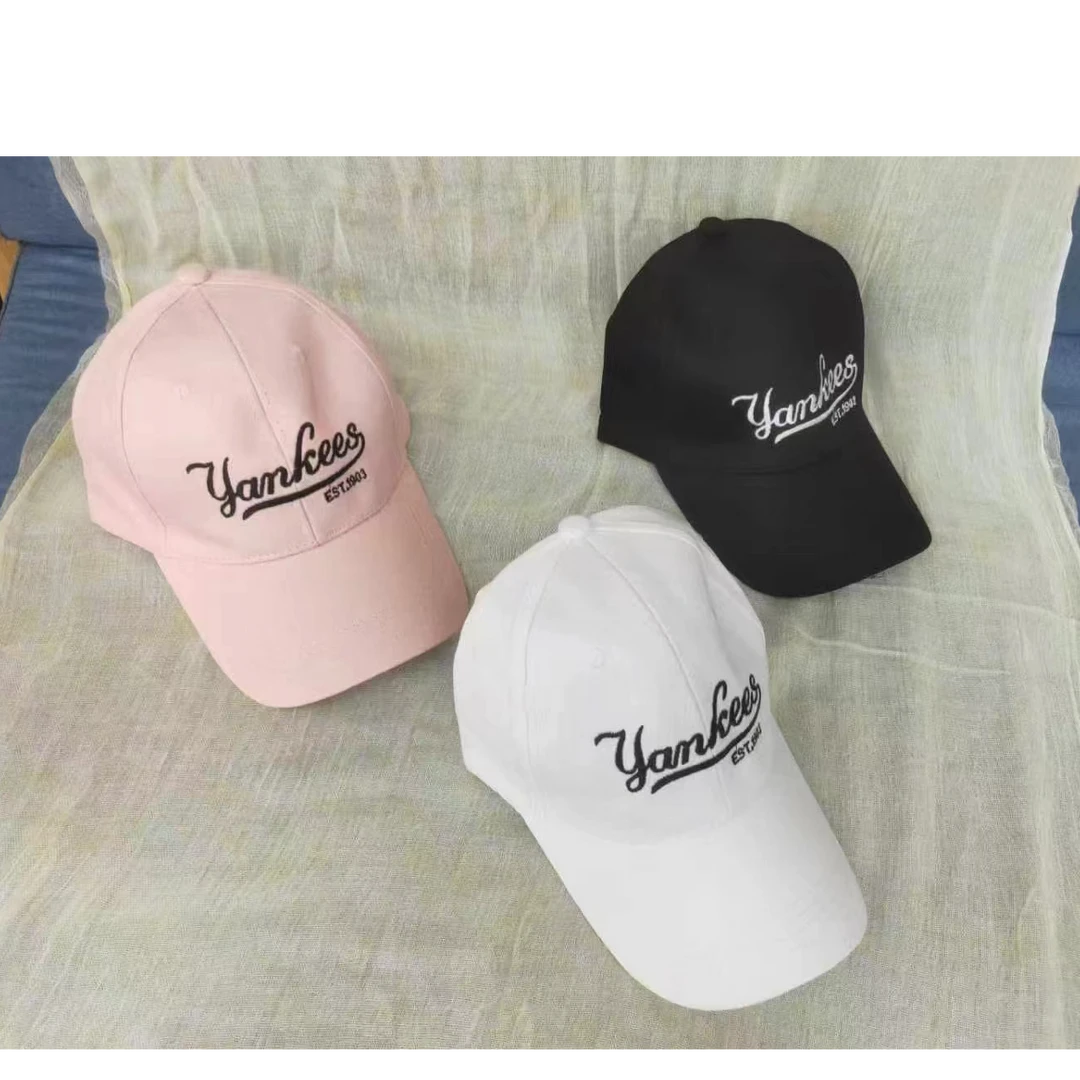 新款棒球帽女春夏秋季软顶字母刺绣男款鸭舌帽休闲遮阳宽帽檐帽子