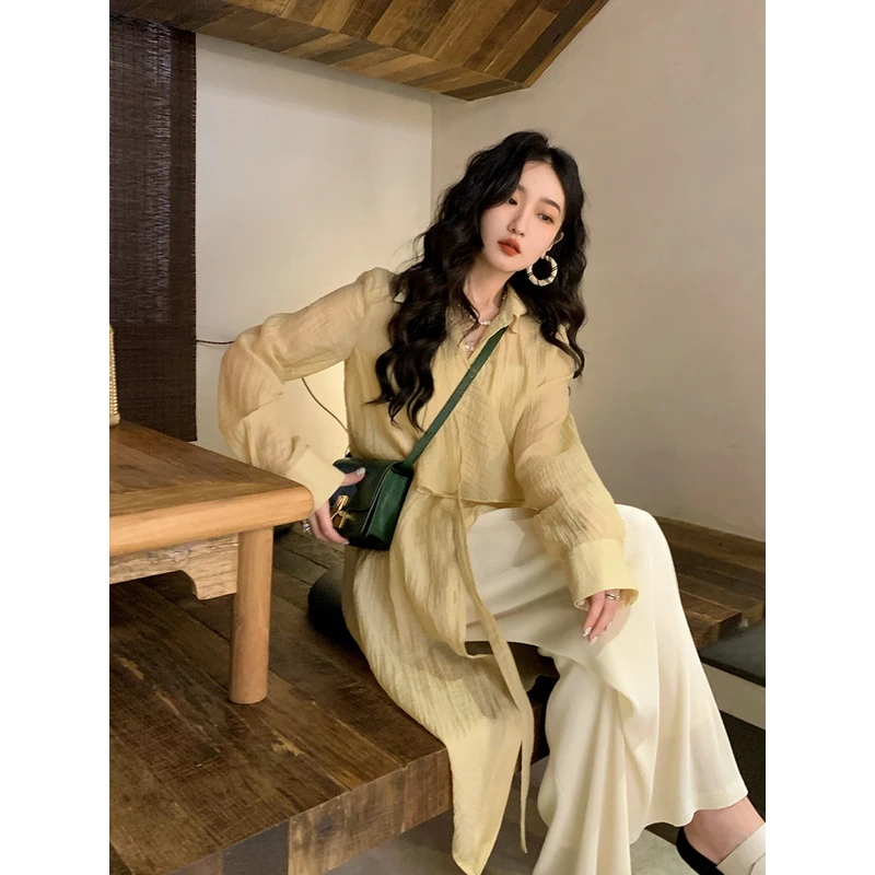 Lit e mode薄款衬衫裙套装两件套法式连衣裙女(送同色内搭）A1291