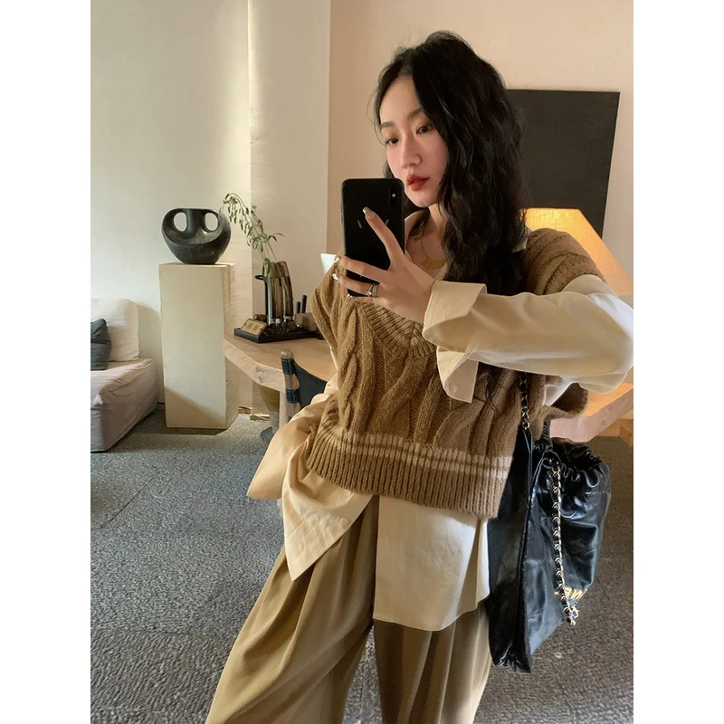 Lit e mode 衬衫女设计感韩版宽松内搭秋