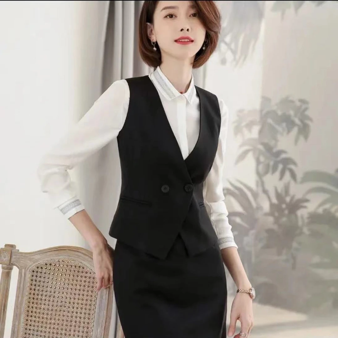小西装职业马甲女春秋气质修身商务工装外套马夹春秋款背心