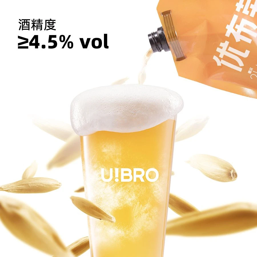 优布劳鲜打啤酒.船长25海里浑浊UPA500ml袋装