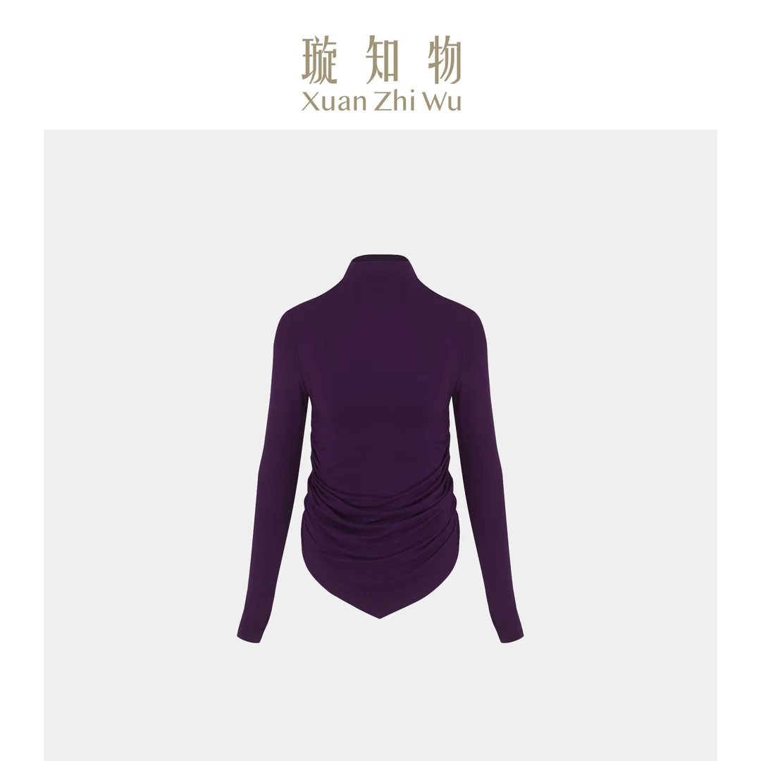 璇知物【八佰惠】香水衫.设计师修身打底衫气质半高领纯色王璇原创
