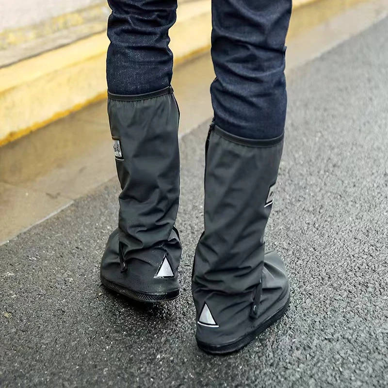 【雨季必备】户外耐用雨鞋套加厚出行耐磨黑色舒适长筒套鞋防水鞋套
