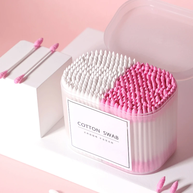 一次性化妆用棉签卸妆尖头棉棒家用掏耳双头口红唇釉木棒掏耳