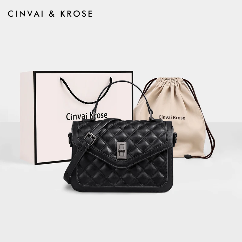 【CinvaiKrose官方正品】包包女款爆款2025新款斜挎单肩菱格手提包