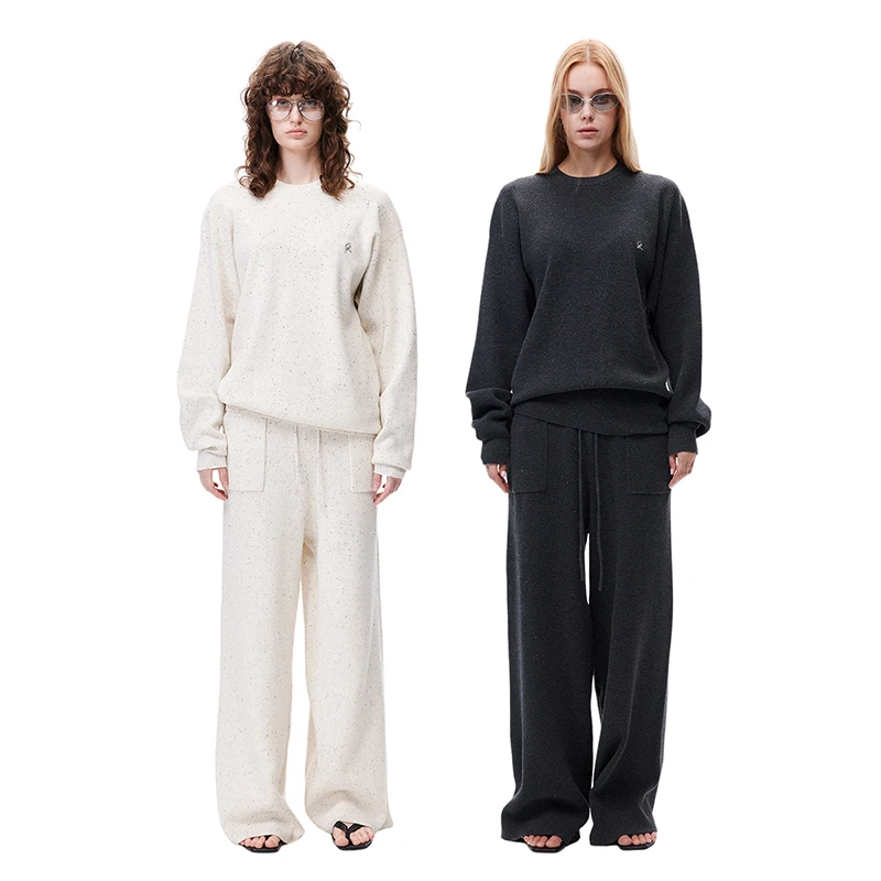 Loala office 圆领彩点针织套装-上衣