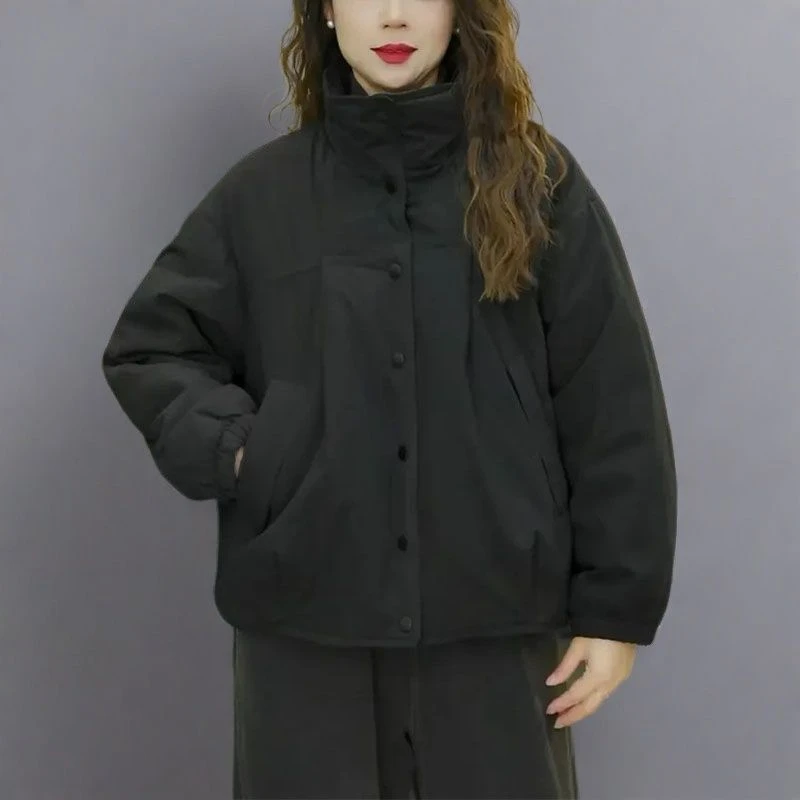 时尚休闲加厚保暖棉衣外套女2025年冬季新款宽松显瘦百搭短款棉服