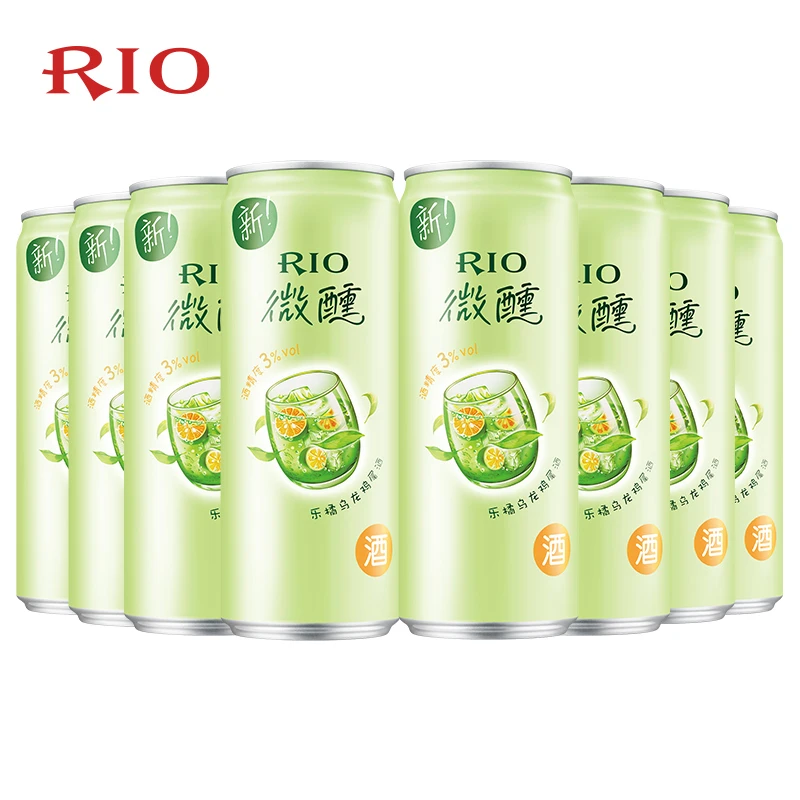 RIO/锐澳果味酒预调鸡尾酒 3度 微醺乐橘乌龙 气泡酒330ml*8罐