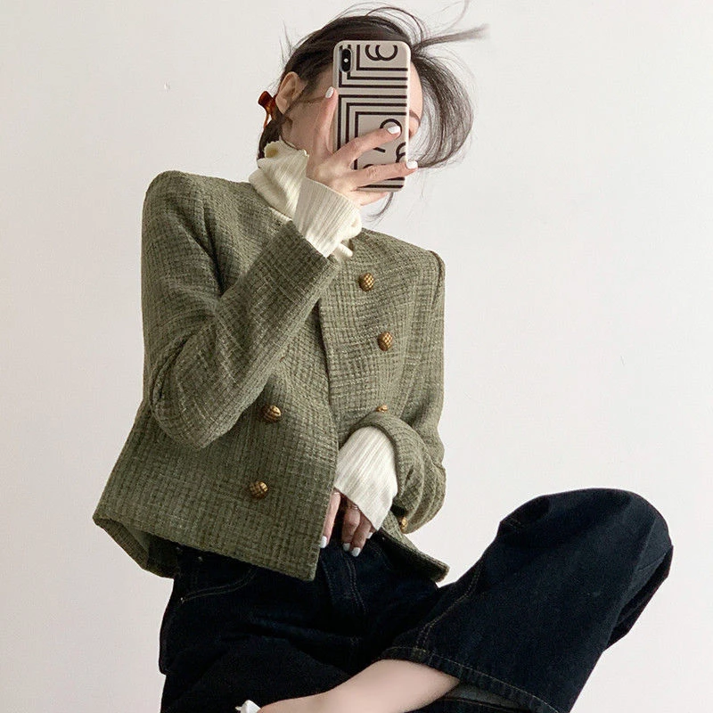 3622年新款复古小香风短外套女小个子春秋款女法式短款高级感上衣