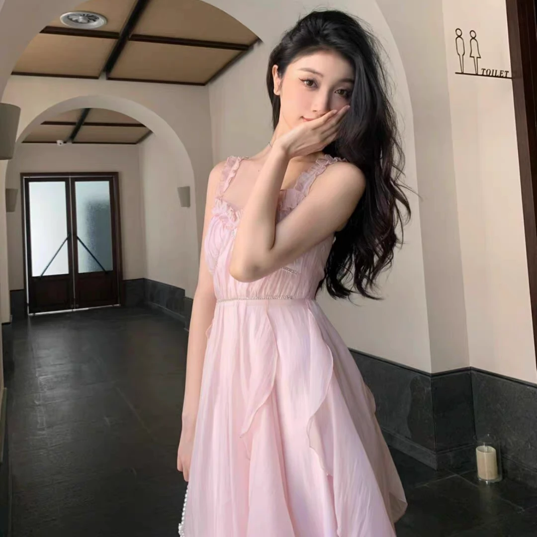 吊带裙显瘦约会夏季桃乐丝超仙气质度假甜美裙子海边温柔连衣裙新