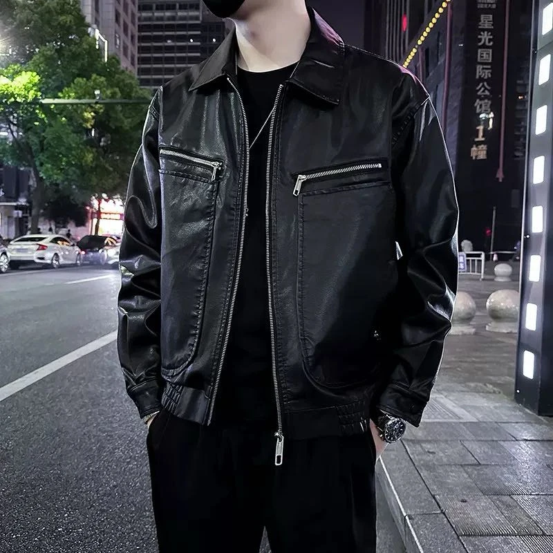 3305男士时尚2024最新款百搭皮衣