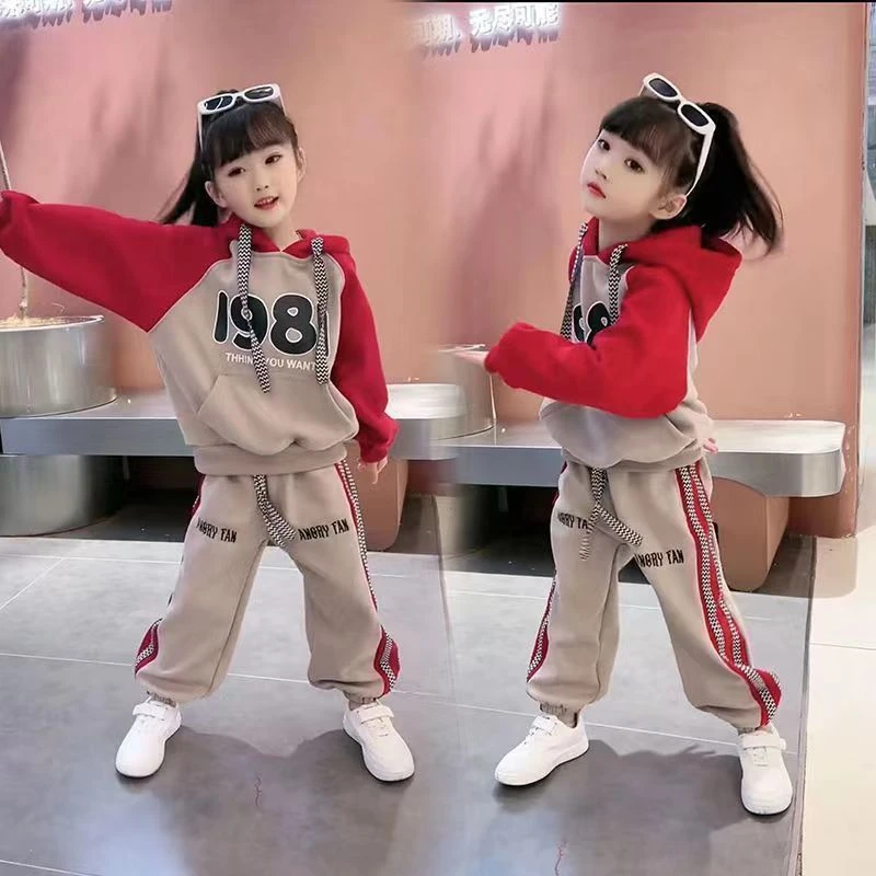 女童春秋套装儿童网红时髦洋气童装春季炸街外套女大童春装运动服