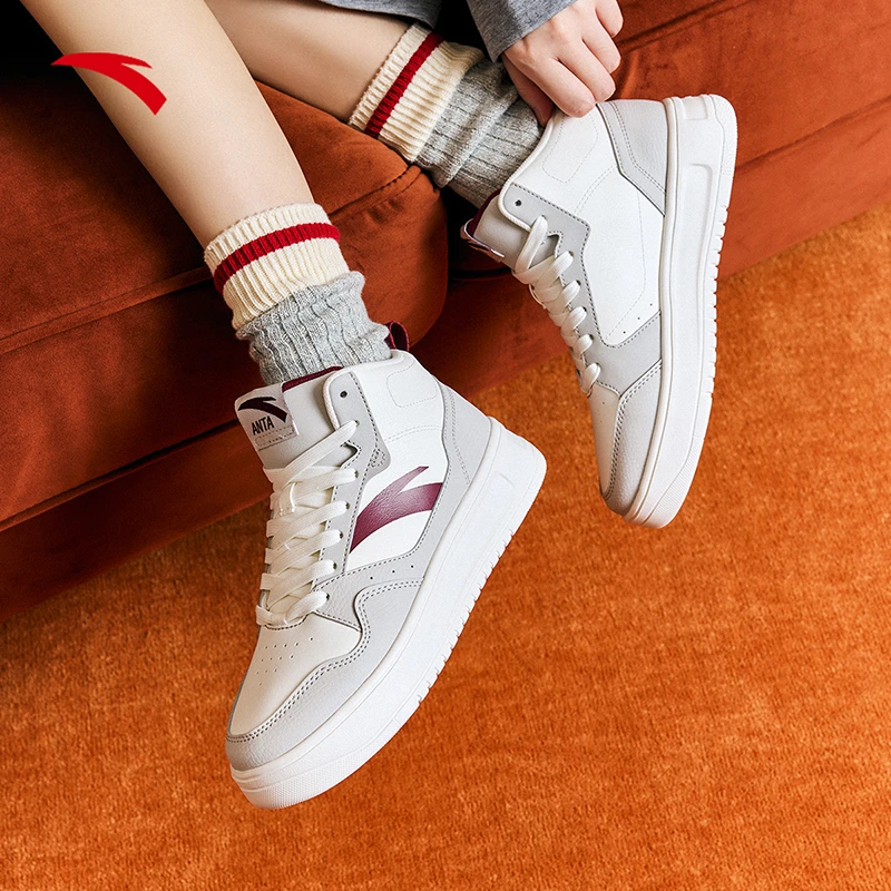 【轻松高帮板鞋】安踏春季休闲鞋轻松厚底高帮板鞋922448002Q