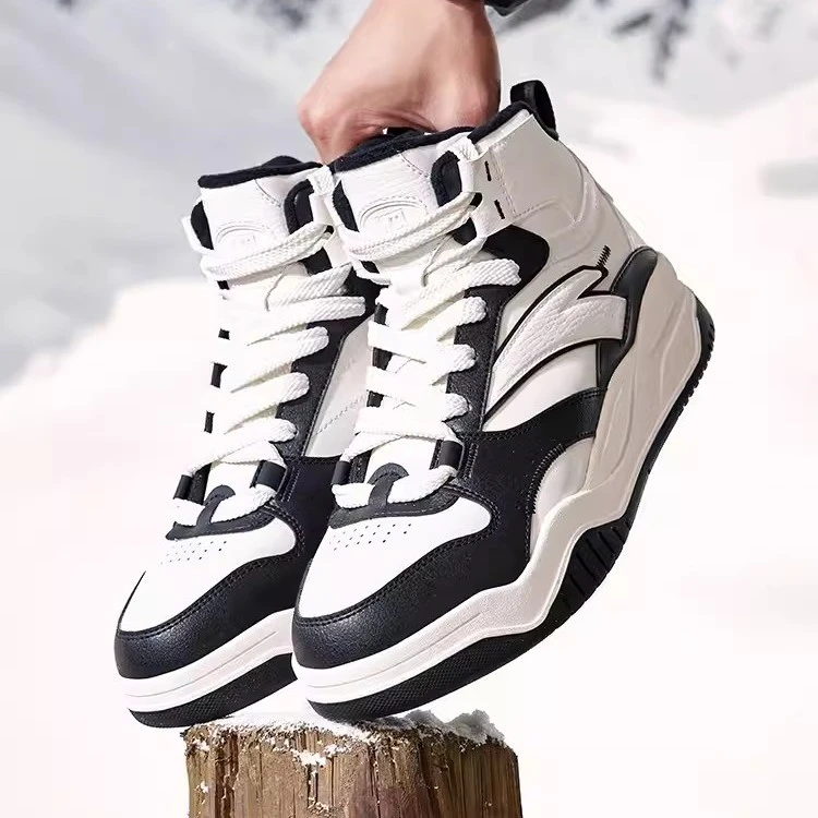 波浪鞋丨安踏高帮板鞋2023秋冬新款厚底增高休闲鞋912348903-C