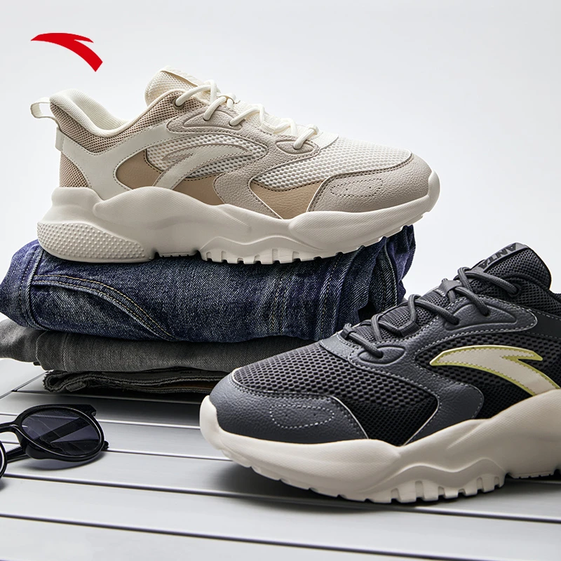 安踏潮拜丨2023休闲鞋情侣鞋新款厚底轻便老爹鞋复古旅游运动鞋