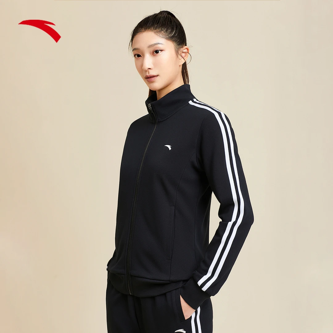 安踏针织运动上衣男女新款拉链开衫外套修身运动服962347710-C