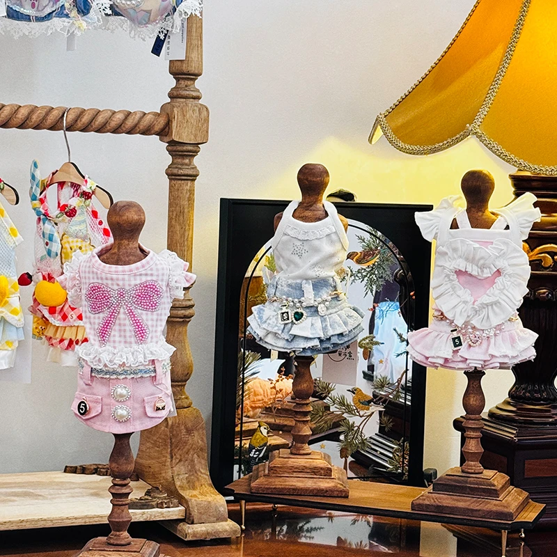 直播间过款改价原创定制款宠物猫狗甜美帅气T恤裙子衣服通用款式